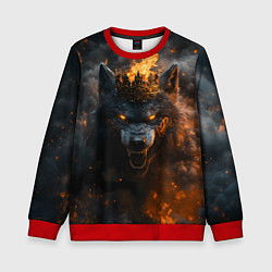 Свитшот детский Волк в огне, цвет: 3D-красный