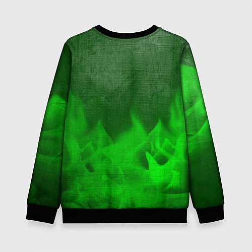 Детский свитшот FAW - green gradient посередине / 3D-Черный – фото 2