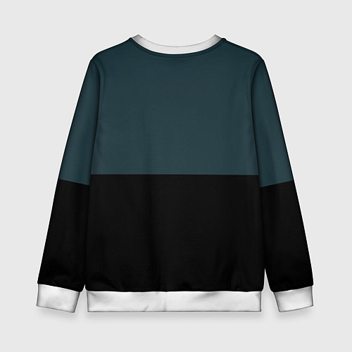 Детский свитшот Sport чёрно-синий с белым / 3D-Белый – фото 2