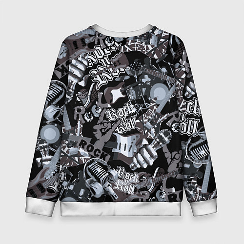 Детский свитшот Oasis на фоне гитар / 3D-Белый – фото 2