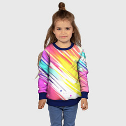 Свитшот детский Брызги краски на белом фоне, цвет: 3D-синий — фото 2