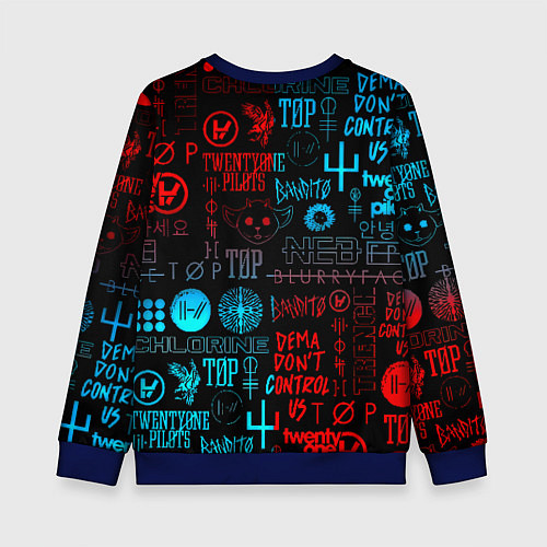 Детский свитшот Twenty one pilots rock pattern / 3D-Синий – фото 2