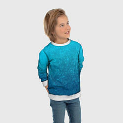 Свитшот детский Лазурный голубой текстурный градиент, цвет: 3D-белый — фото 2