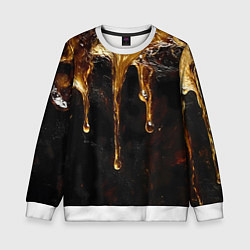 Свитшот детский Стекающий мед - текстура, цвет: 3D-белый