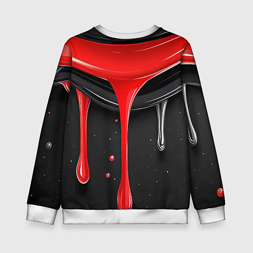 Детский свитшот Красная и черная краска текстура / 3D-Белый – фото 2