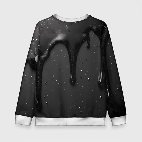 Детский свитшот Черная текстура - хром / 3D-Белый – фото 2