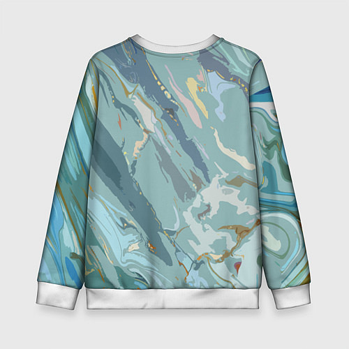 Детский свитшот Холодный голубой абстракция / 3D-Белый – фото 2