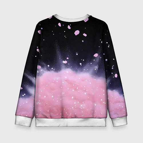Детский свитшот Розовая текстура с лепестками / 3D-Белый – фото 2