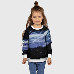 Свитшот детский Синяя волна в космосе - текстура, цвет: 3D-белый — фото 2
