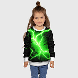 Свитшот детский Color green black, цвет: 3D-белый — фото 2