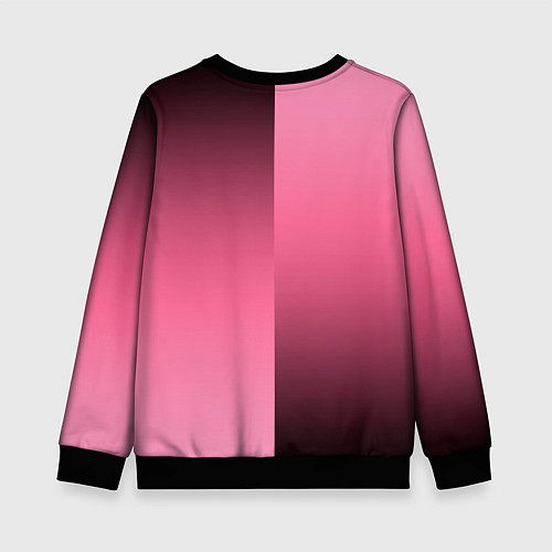 Детский свитшот Розовый с затемнением градиент пополам / 3D-Черный – фото 2