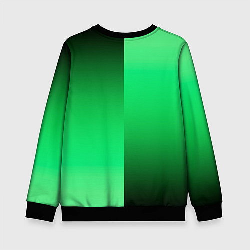 Детский свитшот Чёрно-зелёный градиент пополам / 3D-Черный – фото 2