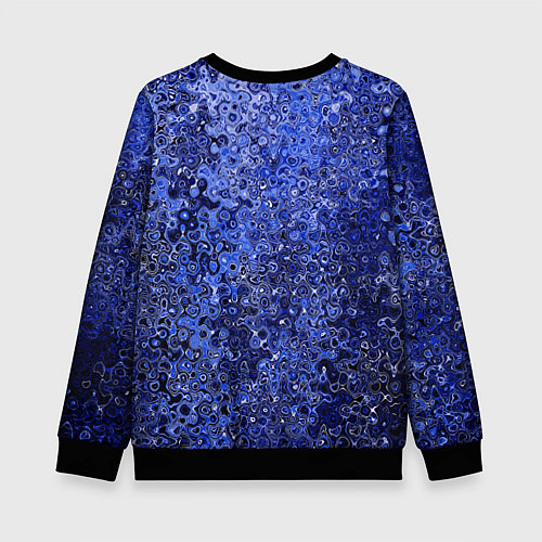 Детский свитшот Синий ультрамарин абстрактная текстура / 3D-Черный – фото 2