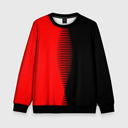 Свитшот детский Чёрно-красный пополам с переходом, цвет: 3D-черный
