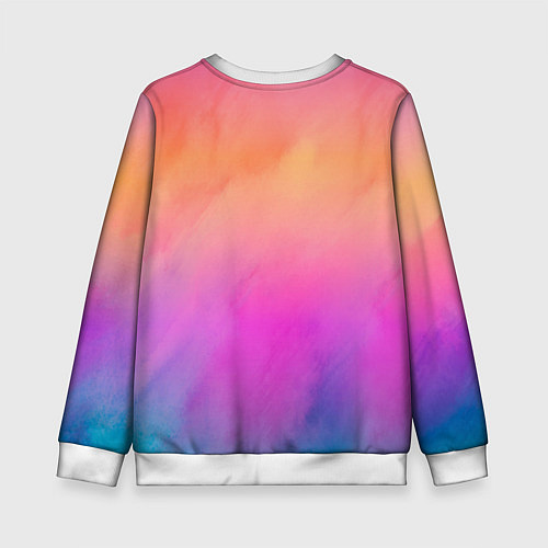 Детский свитшот Inzoi розово-оранжевый фон / 3D-Белый – фото 2