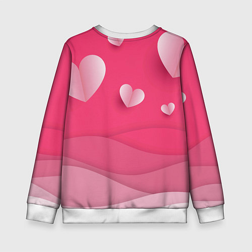 Детский свитшот Inzoi розовые сердечки / 3D-Белый – фото 2