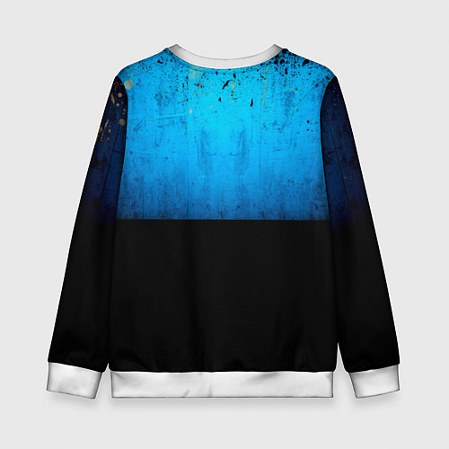 Детский свитшот Красная кегля на синем / 3D-Белый – фото 2