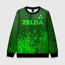 Детский свитшот Zelda - green gradient посередине