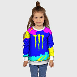 Свитшот детский Monster energy краски цветные, цвет: 3D-белый — фото 2