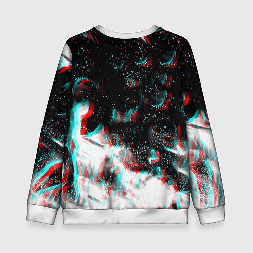 Детский свитшот Monster energy огонь глитч / 3D-Белый – фото 2