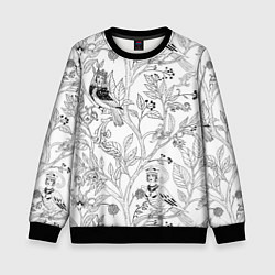 Свитшот детский Птицы Сирин, цвет: 3D-черный