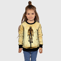 Свитшот детский Трековый велосипедист на бежевом, цвет: 3D-черный — фото 2