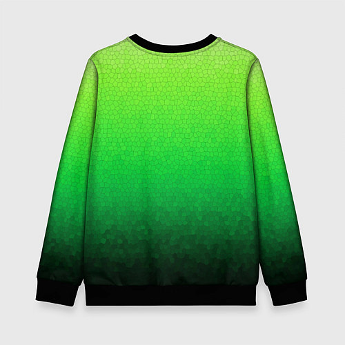 Детский свитшот Градиент мозаика зелёный в тёмный / 3D-Черный – фото 2