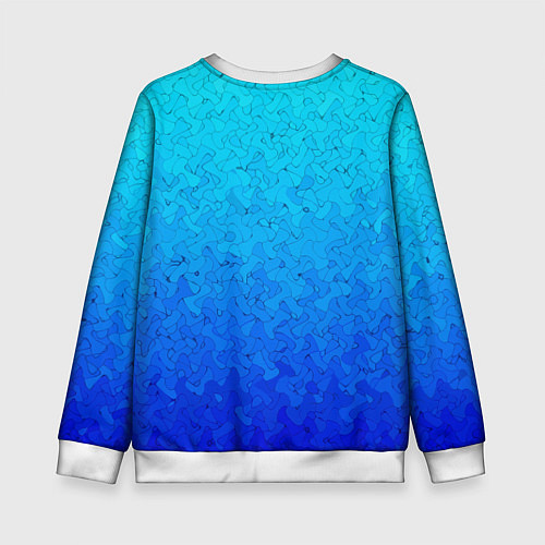 Детский свитшот Голубой в синеву с узором / 3D-Белый – фото 2