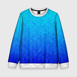 Свитшот детский Голубой в синеву с узором, цвет: 3D-белый