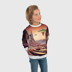 Свитшот детский Фантастический инопланетный город, цвет: 3D-белый — фото 2