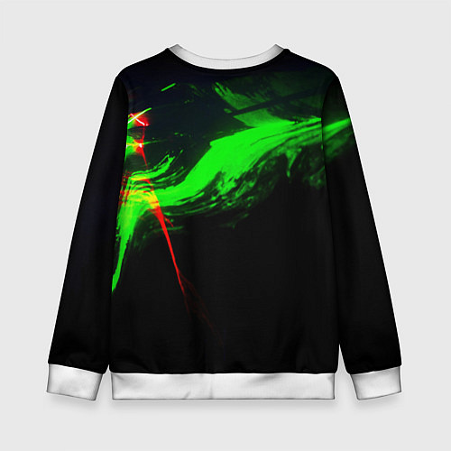 Детский свитшот Color black green red / 3D-Белый – фото 2