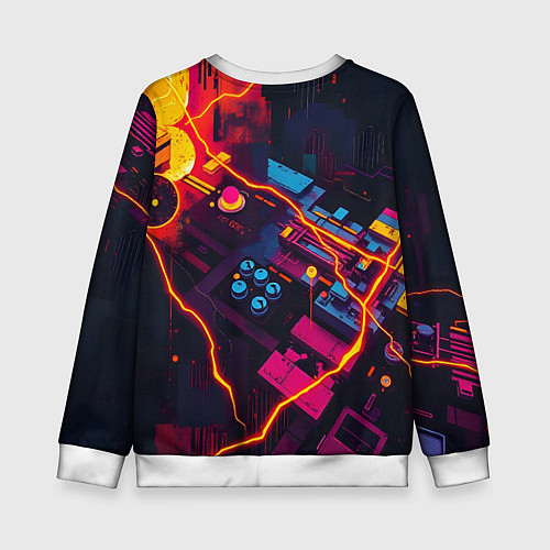 Детский свитшот Техническая абстракция / 3D-Белый – фото 2