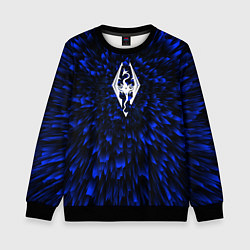 Свитшот детский Skyrim blue energy, цвет: 3D-черный