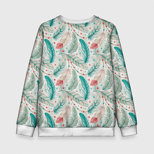Детский свитшот Бохо паттерн в мятных тонах / 3D-Белый – фото 2