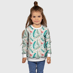 Свитшот детский Бохо паттерн в мятных тонах, цвет: 3D-белый — фото 2