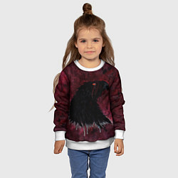 Свитшот детский Орёл с шрамом на фоне кровавого неба, цвет: 3D-белый — фото 2