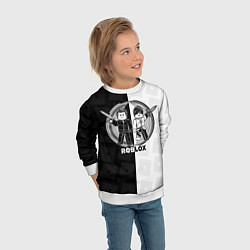 Свитшот детский Роблокс персонажи с мечами, цвет: 3D-белый — фото 2