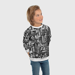 Свитшот детский Серый геометричные полоски, цвет: 3D-белый — фото 2