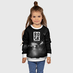 Свитшот детский Рок н ролл дым, цвет: 3D-белый — фото 2