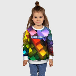 Свитшот детский Minecraft - pattern, цвет: 3D-белый — фото 2