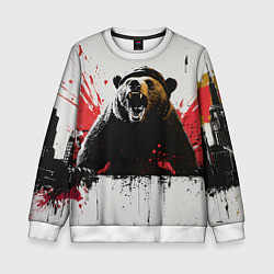 Детский свитшот Медведь и брызги краски