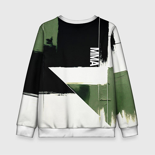 Детский свитшот Русский ММА на фоне герба России / 3D-Белый – фото 2