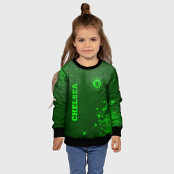 Свитшот детский Chelsea - green gradient вертикально, цвет: 3D-черный — фото 2