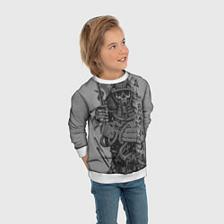 Свитшот детский Мертвый самурай призрак, цвет: 3D-белый — фото 2