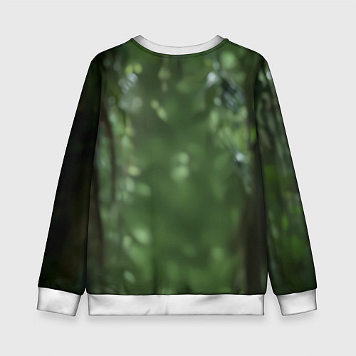 Детский свитшот Рептилия с зелеными глазами / 3D-Белый – фото 2