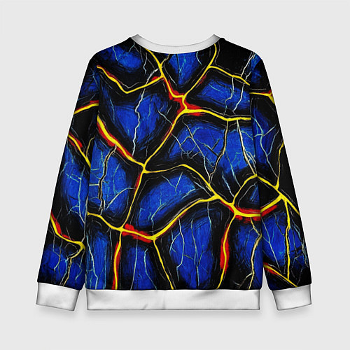 Детский свитшот Золотой герб РФ и желтые полосы / 3D-Белый – фото 2