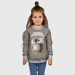 Свитшот детский Пингвинатор Терморегулатор - brainrot animals meme, цвет: 3D-меланж — фото 2
