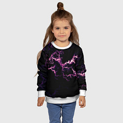 Свитшот детский Lightning pink glow, цвет: 3D-белый — фото 2