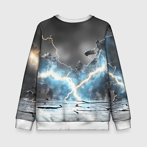 Детский свитшот Герб России и молнии / 3D-Белый – фото 2