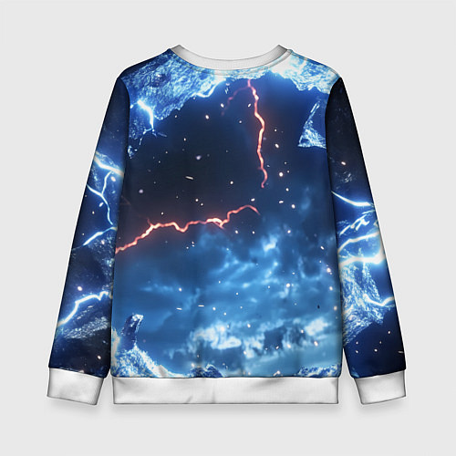 Детский свитшот Герб России и ледяной фон / 3D-Белый – фото 2